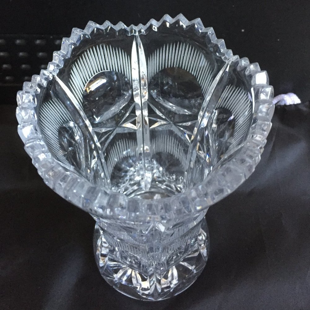 Beautiful ❖ 𝑶𝑷𝑻𝑰𝗖  ❖ Bohemia Crystal Art Glass Flower Vase / Pen Holder